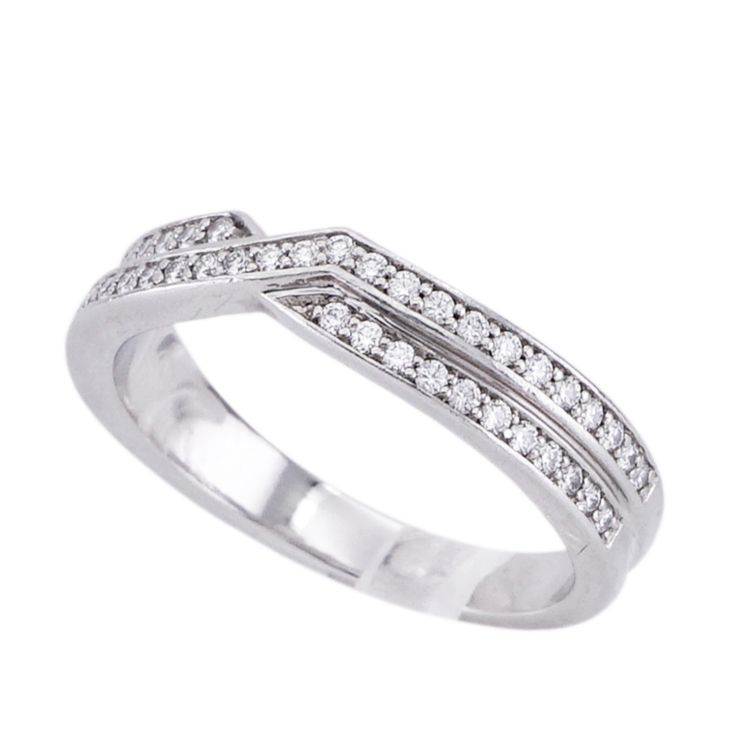 ハリーウィンストン HARRY WINSTON トリスト バイ ハリー ウィンストン トリスト ツーロウ バンドリング リング 指輪 Pt950 シルバー ダイヤリング 結婚指輪 プラチナ