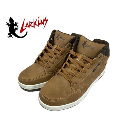 メンズ ラーキンス LARKINS L-6476 ハイカット スニーカー 茶 防水