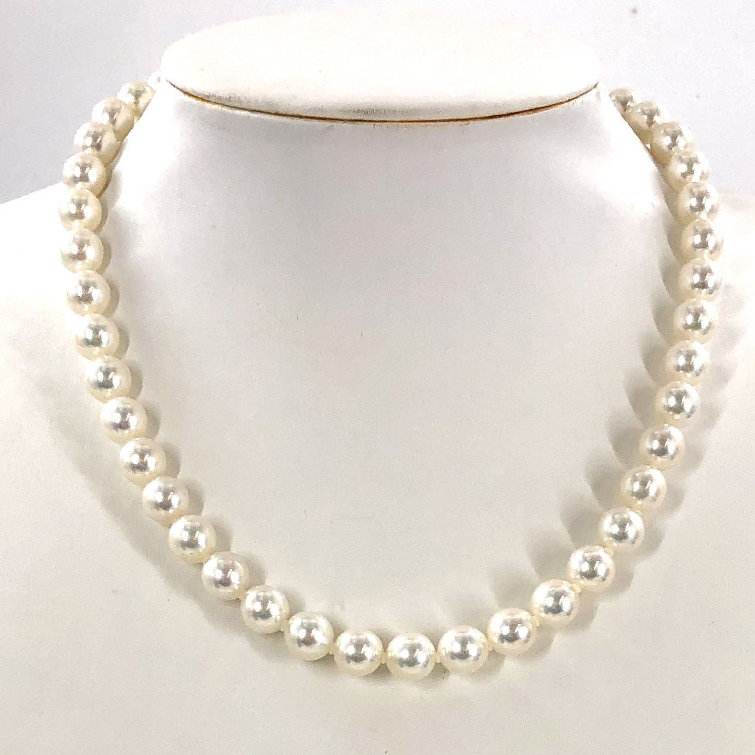 パールネックレス イヤリング 8.2mm-8.4mm K14WG SILVER 刻印 レディースアクセサリー 箱 ND-724