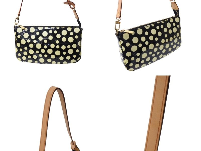 極美品 LOUIS VUITTON ルイヴィトン 草間彌生 ヴェルニ M91427 ドットインフィニティ ポシェットアクセソワール ブラック ホワイト 中古 4a001023 LOUIS VUITTON - 極美品 LOUIS VUITTON ルイヴィトン 草間彌生