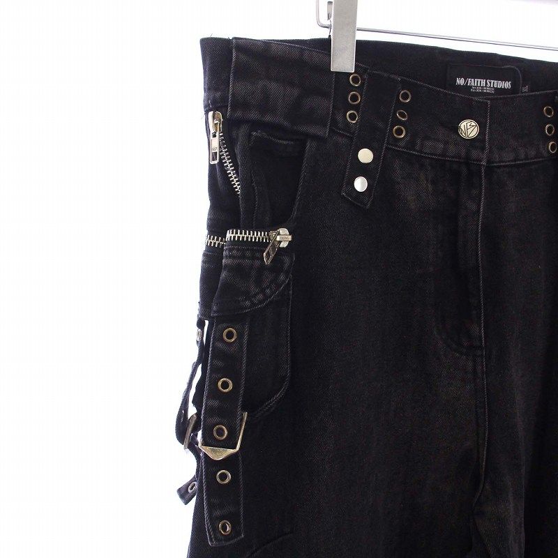 NO/FAITH STUDIOS FLARE CARGO DENIM PANTS NO/FAITH STUDIOS on