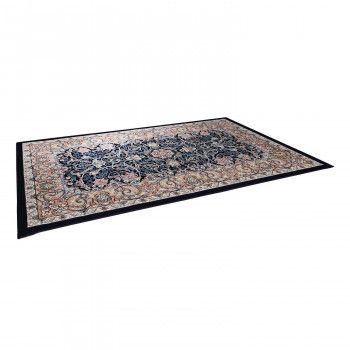 【新品・3営業日で発送】イラン製ウィルトン織玄関マット ネイビー 約70×120cm NIRISE70NV (1616130)