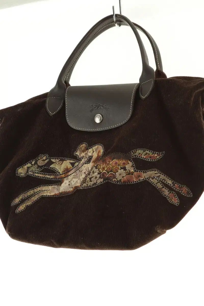 W F ブランドヴィンテージバッグ フランス ロンシャン コーデュロイ プラージュ -24B4