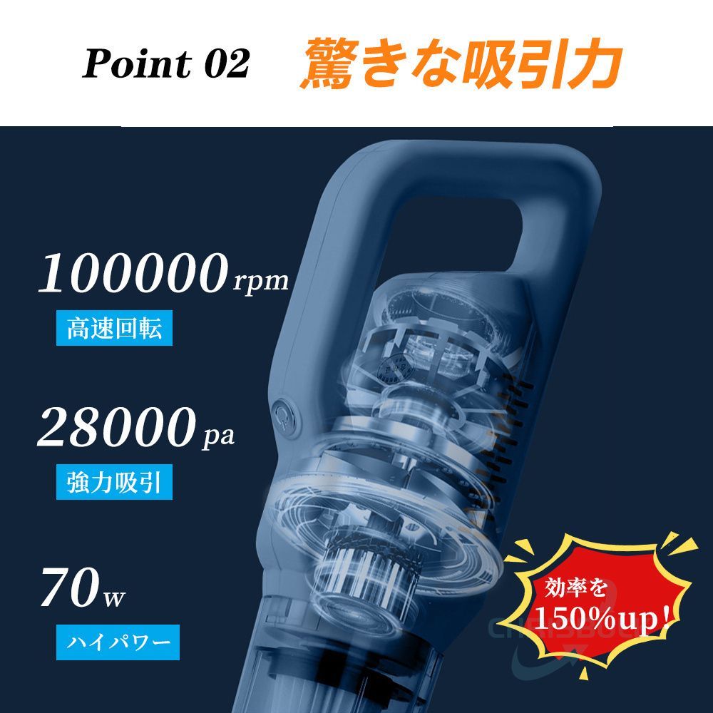 短納期 掃除機 コードレス 28000pa 強力 吸引力 スティック型
