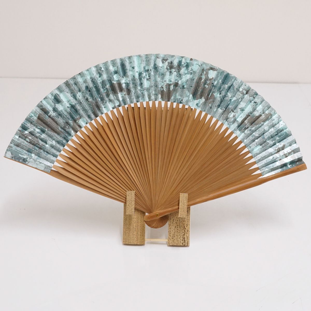 ♥ 宮脇賣扇庵 米原康人 扇子 箔彩 hakuiro 焼き煤骨 布ケースセット き 京都 X 6029