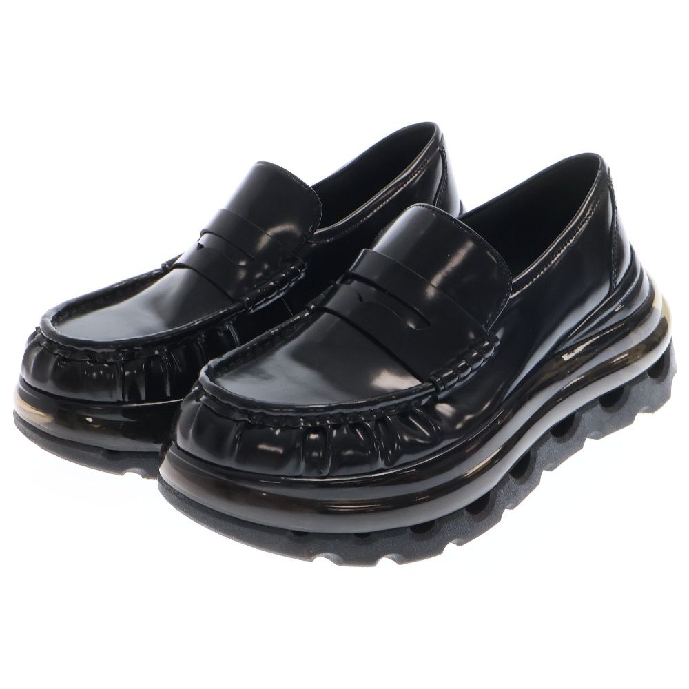SHOES53045 黒の厚底ローファー