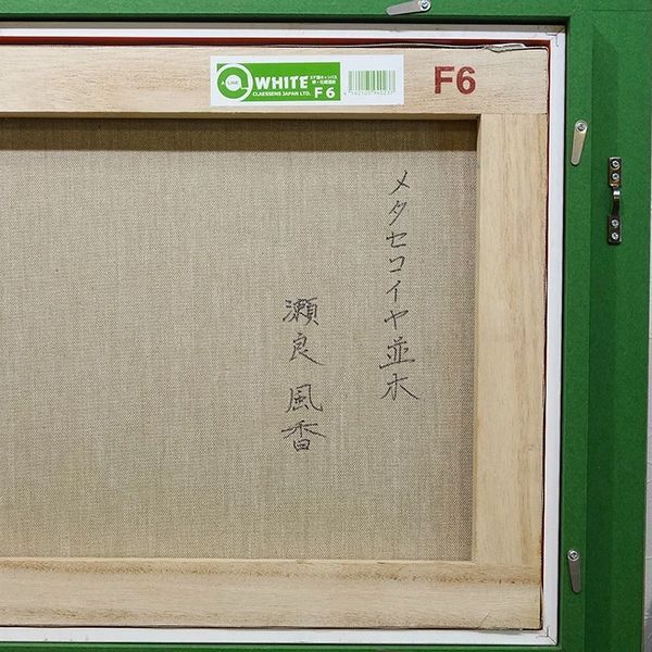 ★セブンスターの木・肉筆油彩画・F6 油彩画 F6号 瀬良風香 「メタセコイヤ並木」 額入り 油絵 真筆
