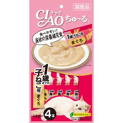 同梱不可 48個セット いなばペットフード CIAOちゅ～る1歳までの子ねこ用まぐろ14g×4本