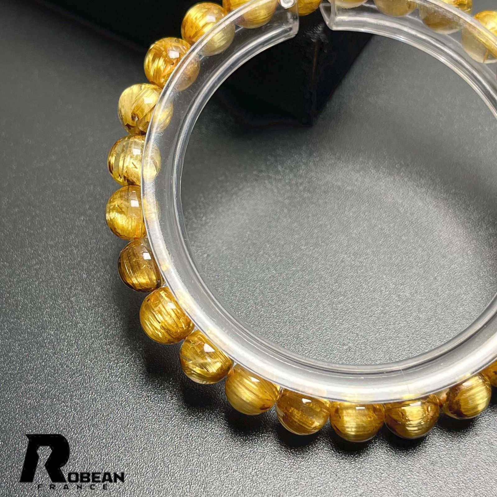 夢色 EU製 定価19万円★ROBEAN・極!極満針ルチルクォーツ★ブレスレット パワーストーン 天然石 綺麗 金運 お守り ギフト プレゼント1 6.9-7.3mm K0410601