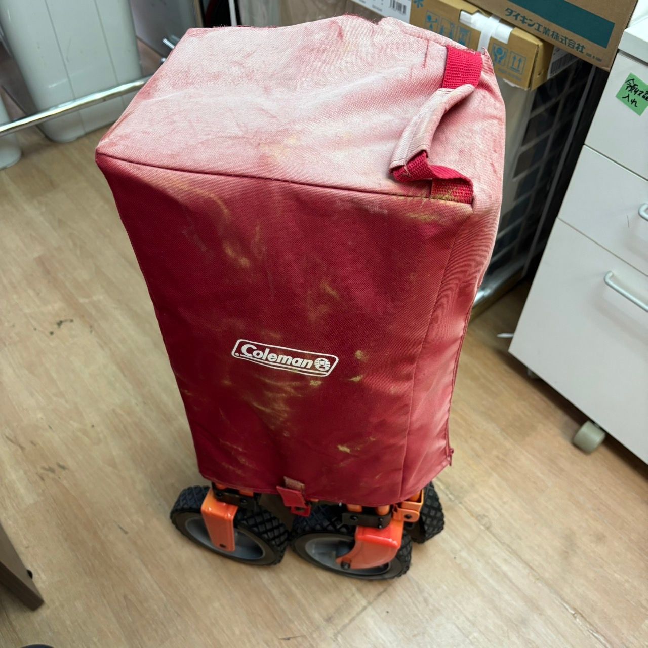 110 Coleman 折りたたみ アウトドア キャリーワゴン 赤 OLIVEOS_COM_TR