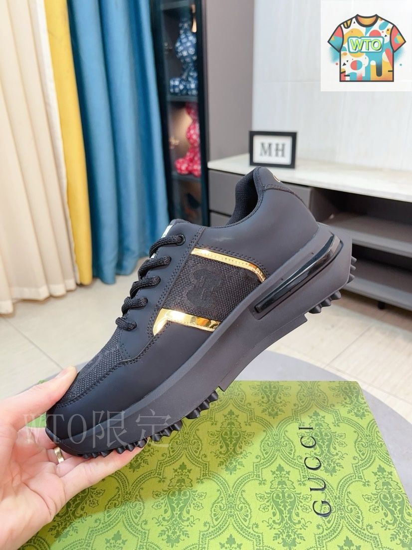 GUCCI グッチ メンズデッキシューズ 6 レザー GUCCI グッチ レザーシューズ 高品質 牛皮カジュアル靴 メンズ