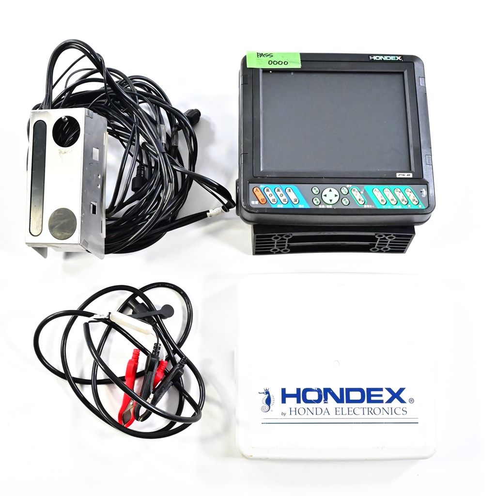 ホンデックス PS-8 振動子200kHz-ワイドスキャン400kHz-水温サンサー-画面カバー-電源コード付 HONDEX K_060 e06651
