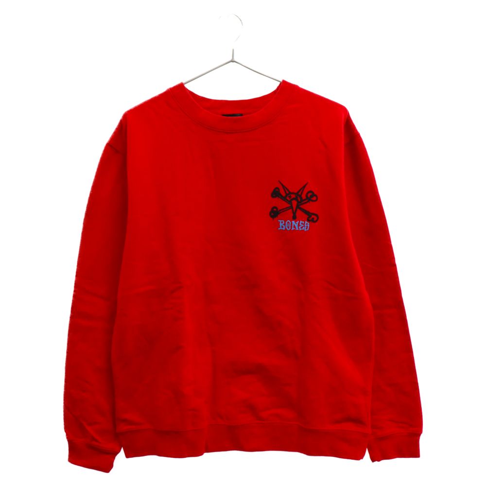 POWELL PERALTA (パウエルペラルタ) RAT BONES CREW SWEAT ラットボーンズクルーネックスウェット トレーナー レッド  - メルカリ