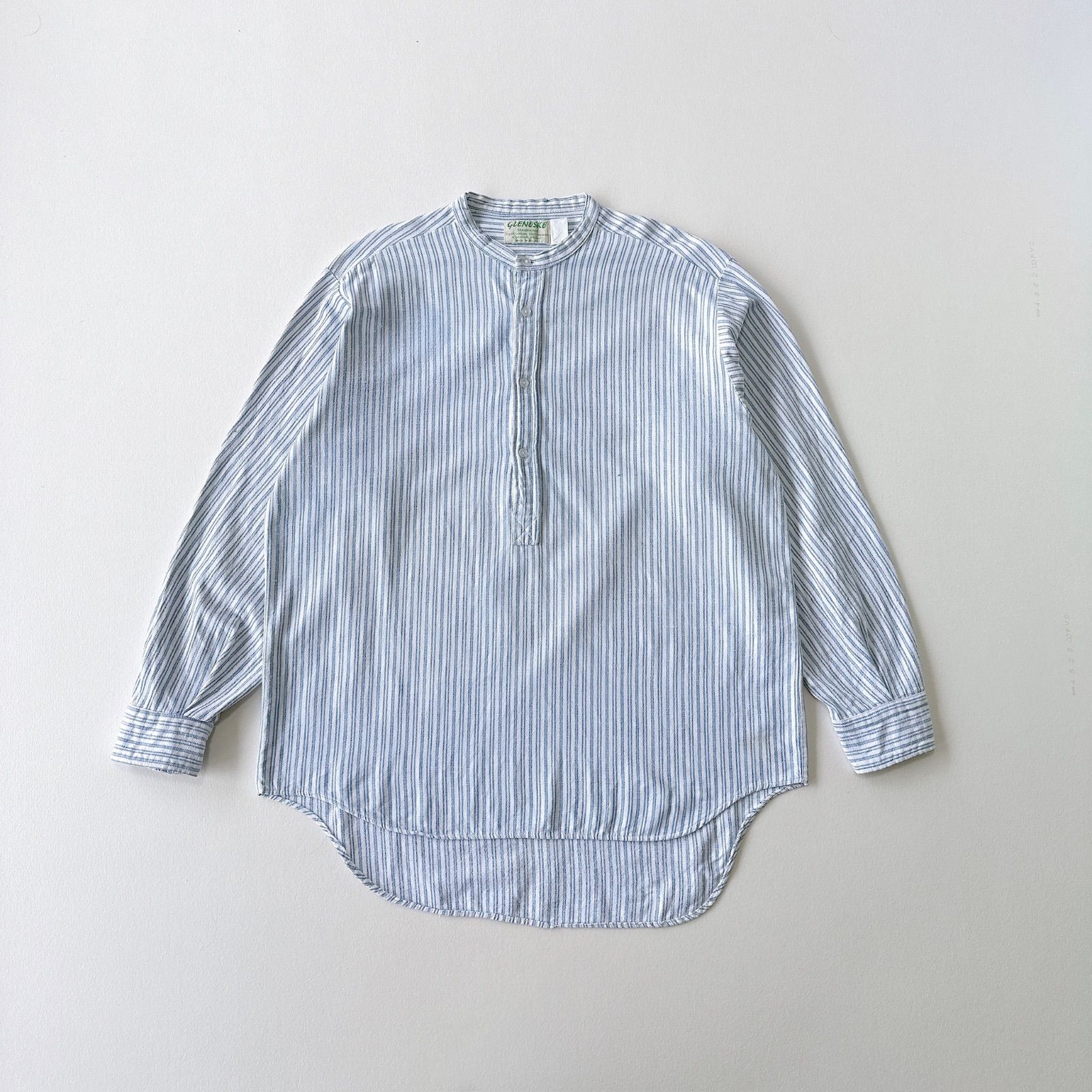80s GLENESKE アイルランド製 グランパシャツ ストライプ柄 80s GLENESKE アイルランド製 グランパシャツ ストライプ ユーロ