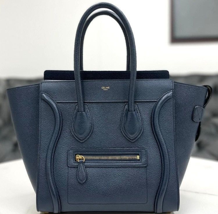 セリーヌ ラゲージ マイクロ レザー ネイビー ハンドバッグ 2019年