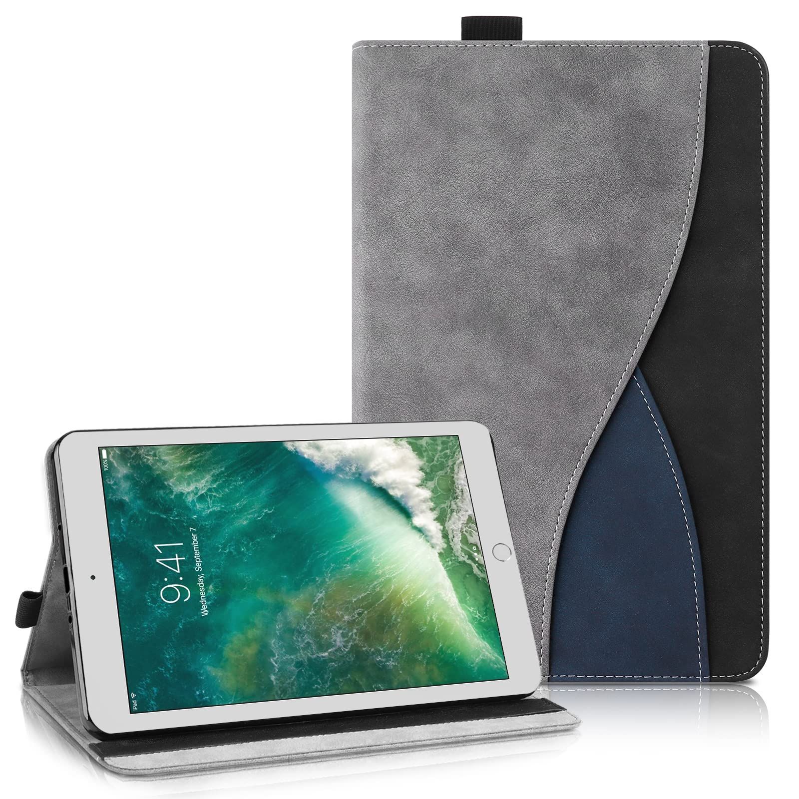 Apple 保護ケース Pencil 5 4 3 2 1 収納 Mini スタンド機能 iPad カード収納 全面保護 適用端末 7 9 PU合成レザー ケース 2019 2015年