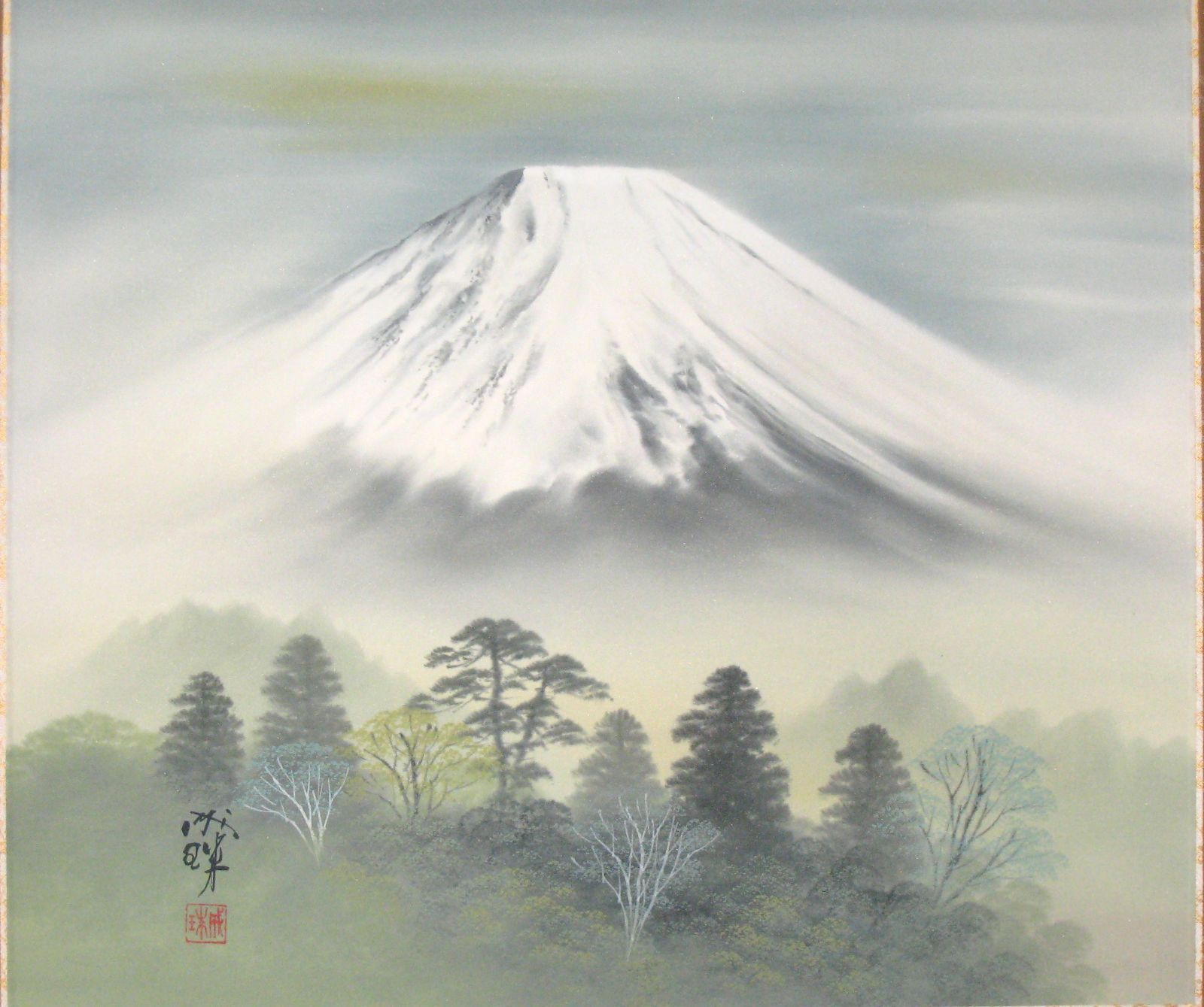 真筆】掛け軸 富峰風景(富士山)◇成瑞 (中古) 共箱・タトウ箱付 - メルカリ