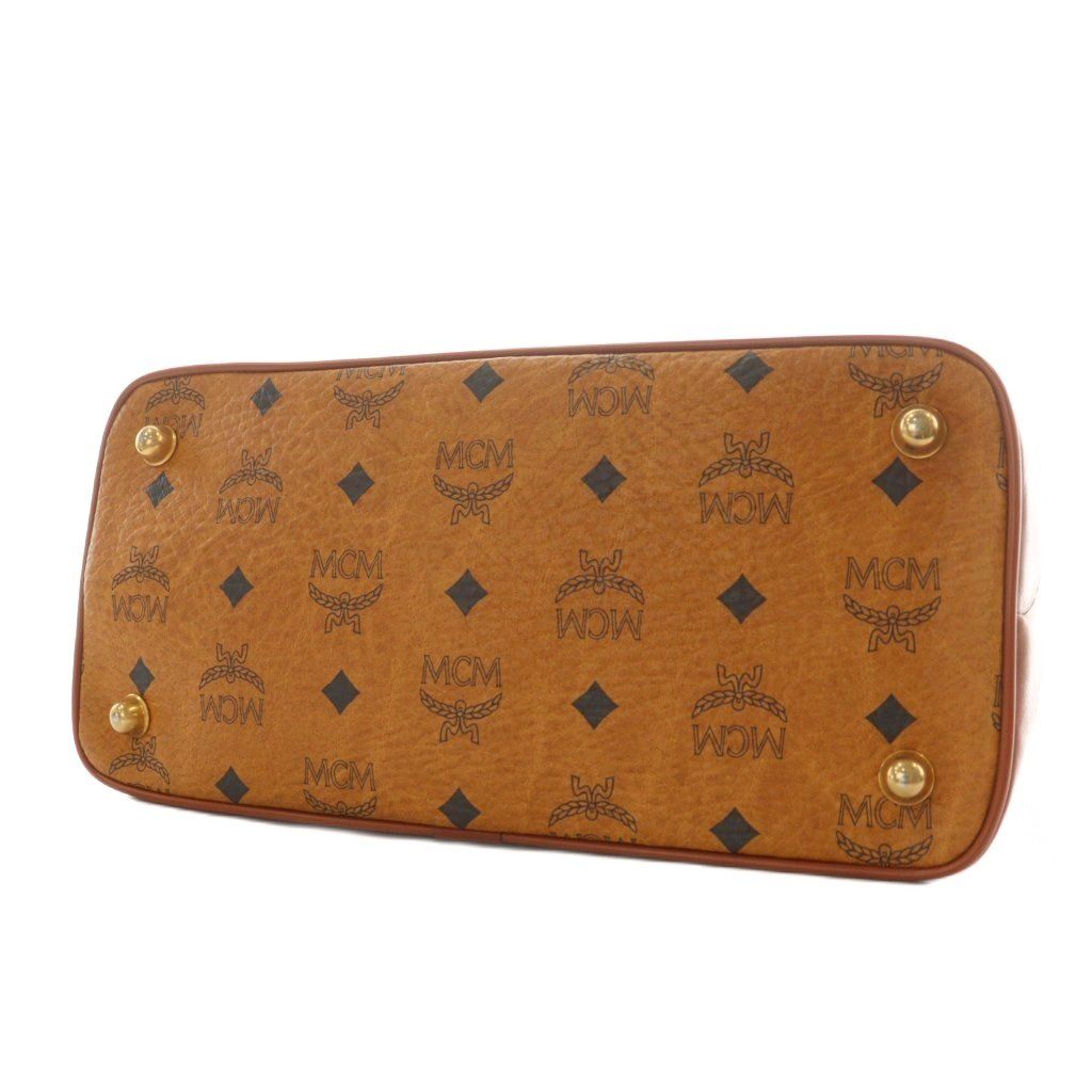 MCM エムシーエム ハンドバッグ ミニボストン ブラウン エムシーエム MCM ミニボストンバッグ ハンドバッグ 総柄 レザー