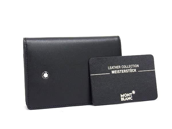 ♥ MONT BLANC モンブラン レザー カードケース パスケース 名刺入れ メンズ ブラック系 FR4276