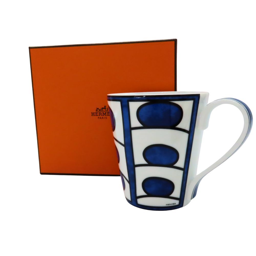 HERMES エルメス ブルーダイユール ベースボール NO1 WO5 マグカップ 食器 ギフト プレゼント 抽象的 A2502504 無料ギフトラッピング承ります