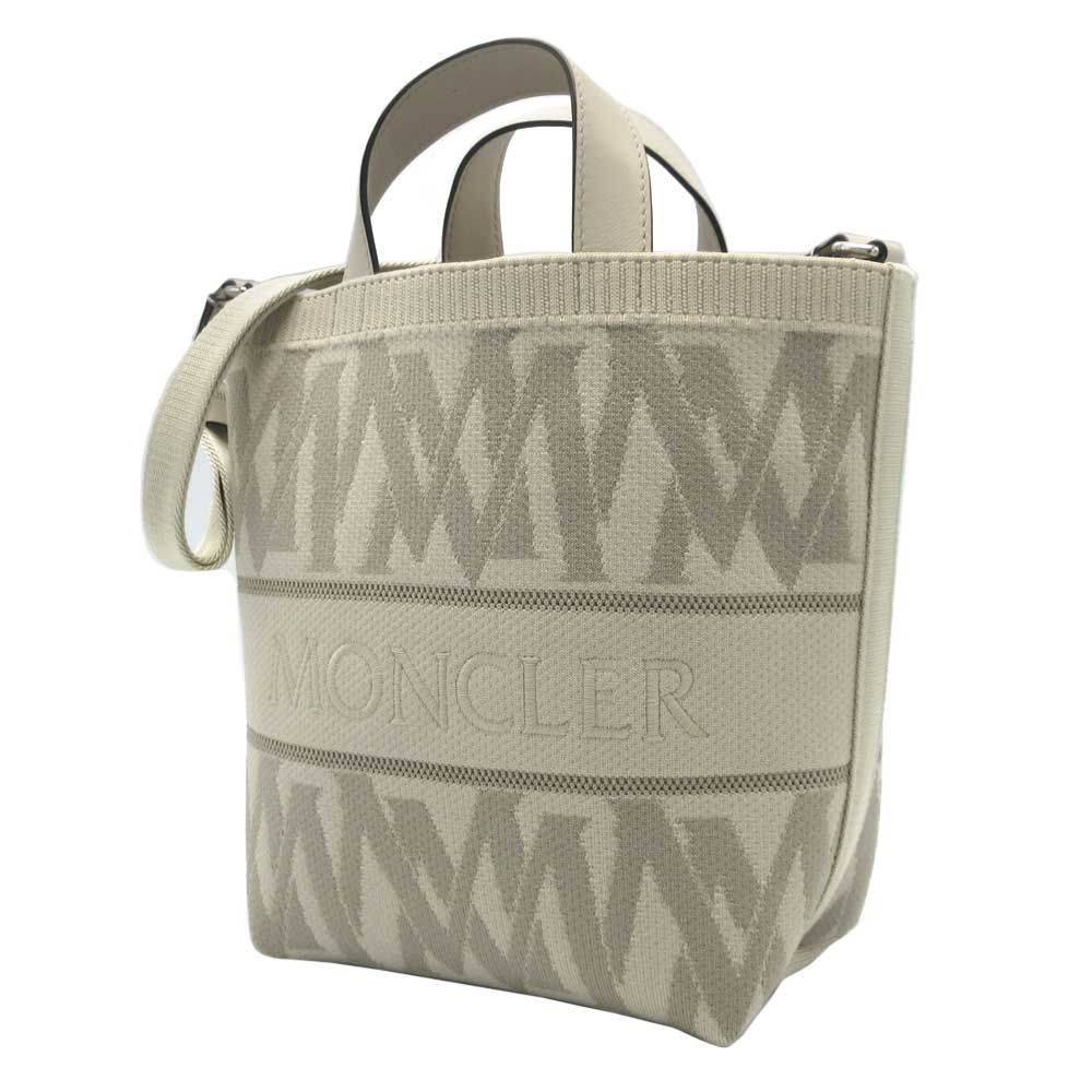 MONCLER ベージュ トートバッグ MONCLER ストロー トートバッグ ベージュ - メルカリ