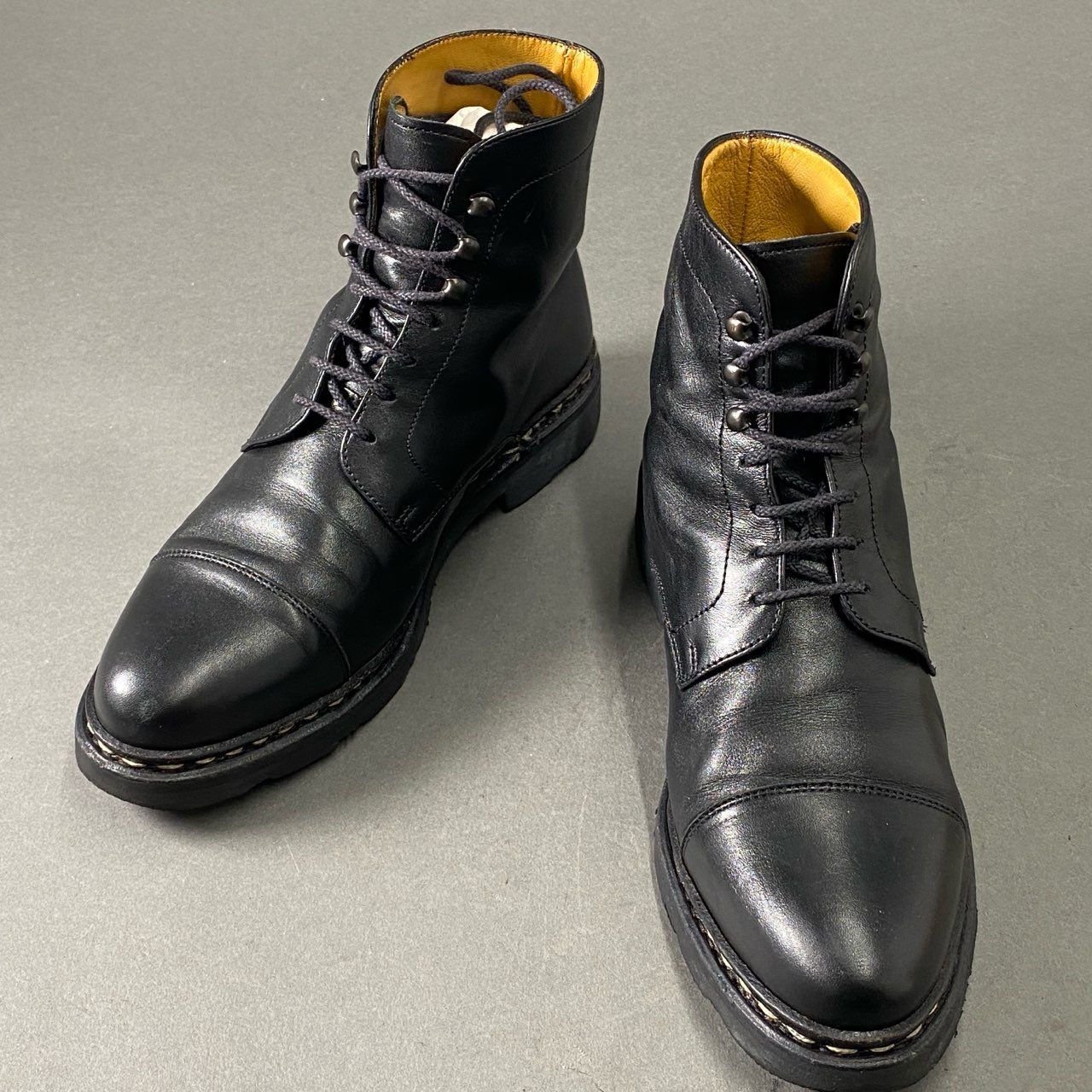 1f13 Paraboot パラブーツ NEUILLY ヌイイ キャップトゥ レースアップブーツ 3 ブラック leather レザー ショートブーツ