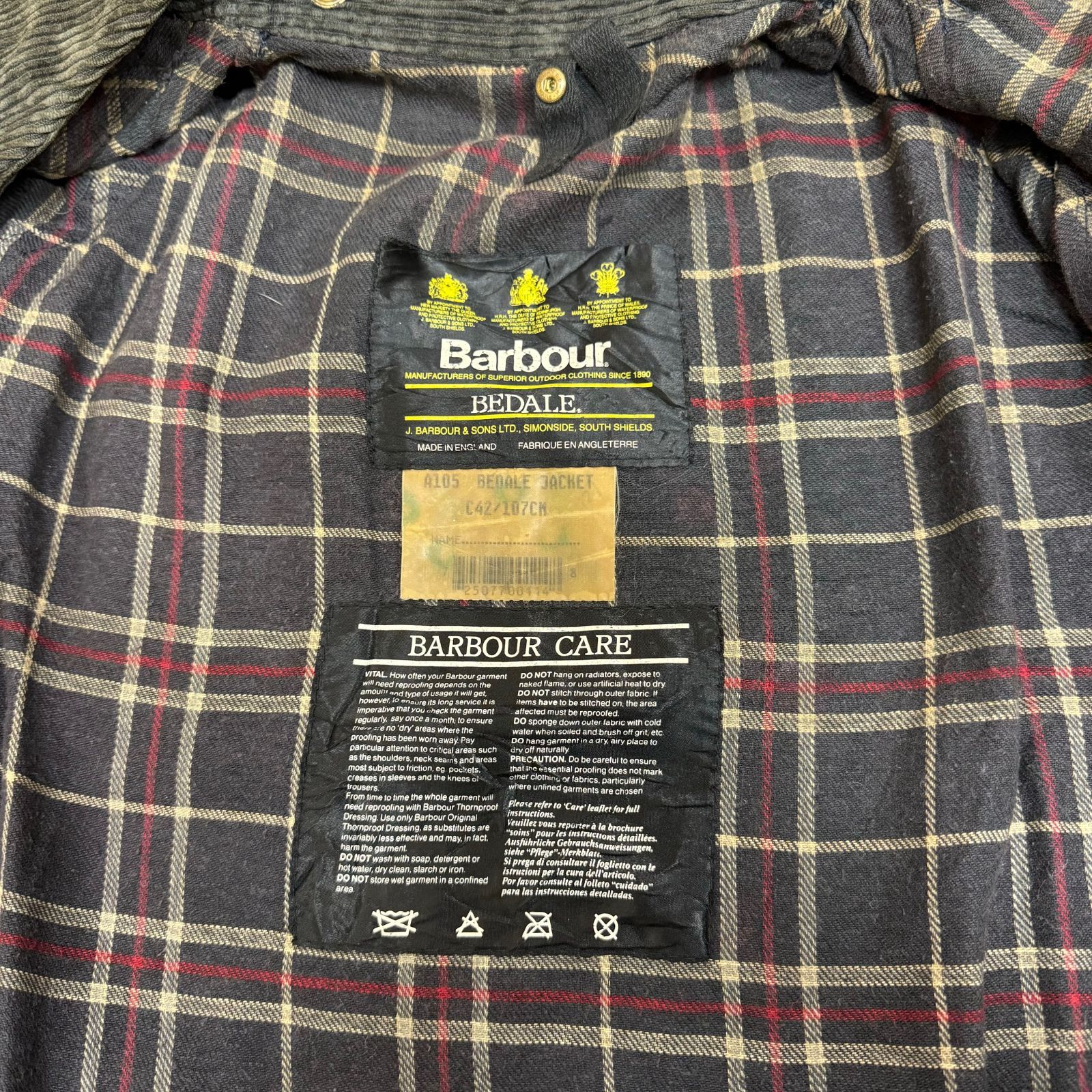 Barbour BEDALE ビデイル ジャケット オイルド 加工 1993年製 バブアー