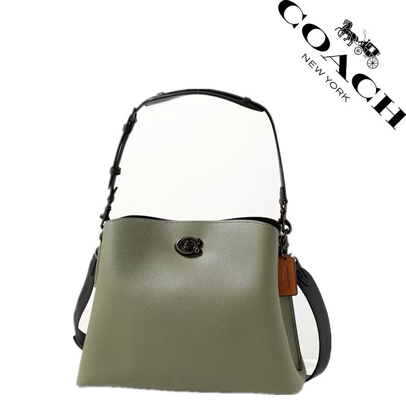 ◆新品◆COACHバッグ C3766 グリーン バケットバッグ ショルダーバッグケアカード紙袋コーチ保存袋