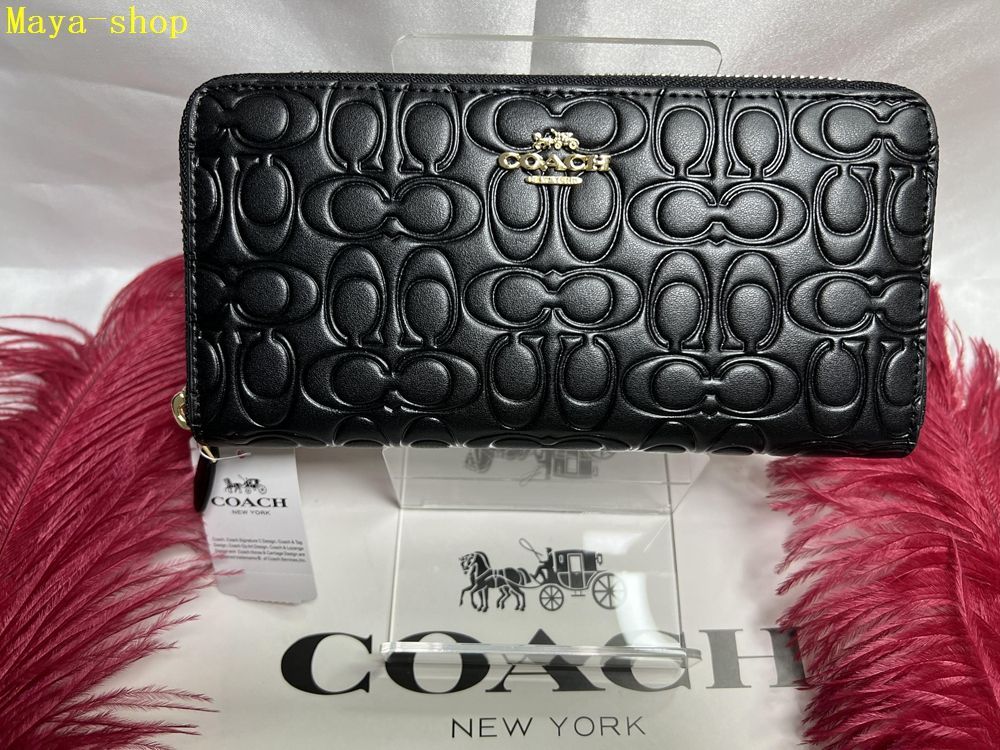 コーチ COACH 長財布 財布  シグネチャー ラウンドファスナー アコーディオン エンボスド 立体柄 可愛い プレゼント クリスマス  贈り物  ギフト 財布 レディース 新品未使用 ブランド ファッション B187 F39631 12