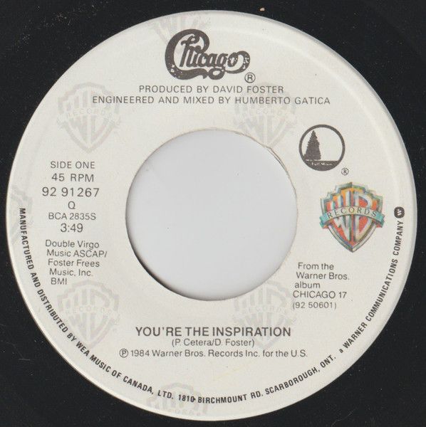 加7” Chicago (2) Youre The Inspiration 9291267 Warner Bros