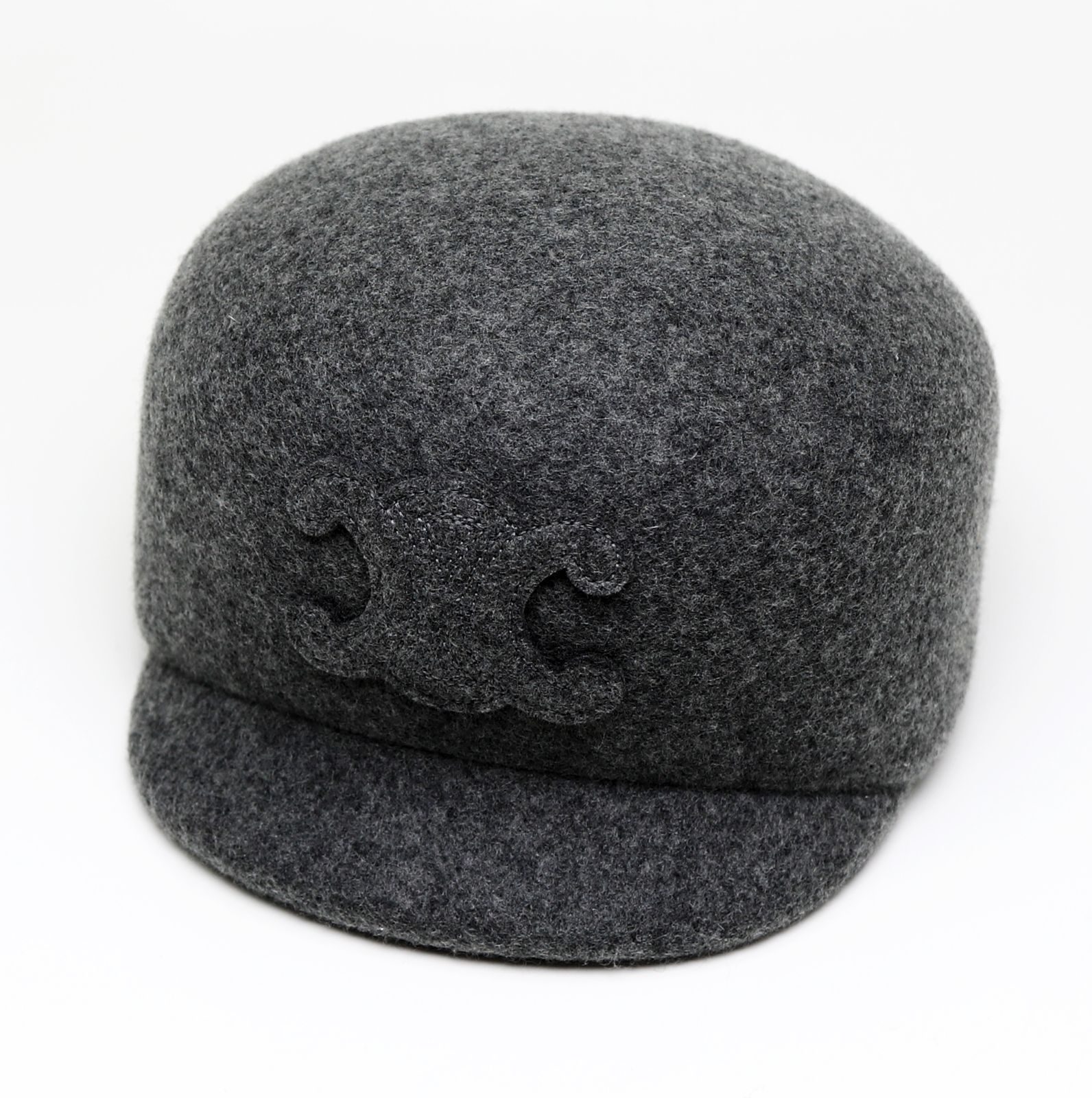 セリーヌ トリオンフ キャップ ライトグレー ウール フェルト サイズ56