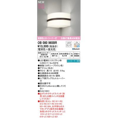 【新品・7営業日以内発送】オーデリック ODELIC OB080965BR ランプ別梱包【沖縄離島販売不可】