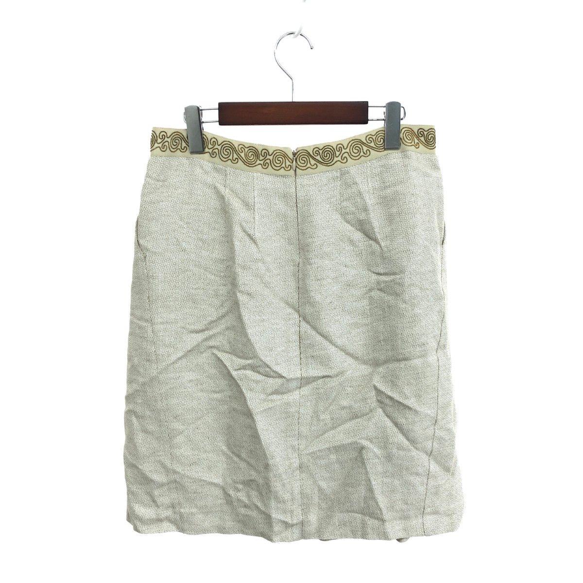 ETRO エトロ スカート サイズ:44 チェーン刺繡デザイン ベージュ