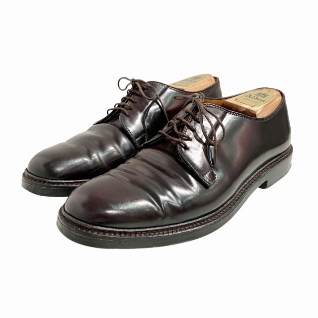 オールデン ALDEN 990 UNITED ARROWS別注 プレーントゥシューズ ビジネスシューズ 外羽根 コード 茶 ブラウン US9 約27㎝