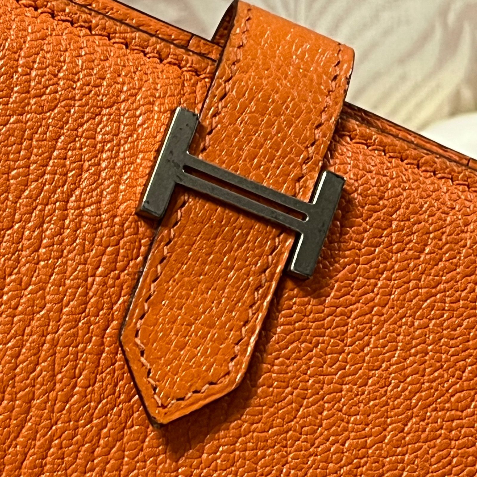 HERMES エルメス ベアンスフレ 二つ折り長財布 オレンジ 美品 - BRAND