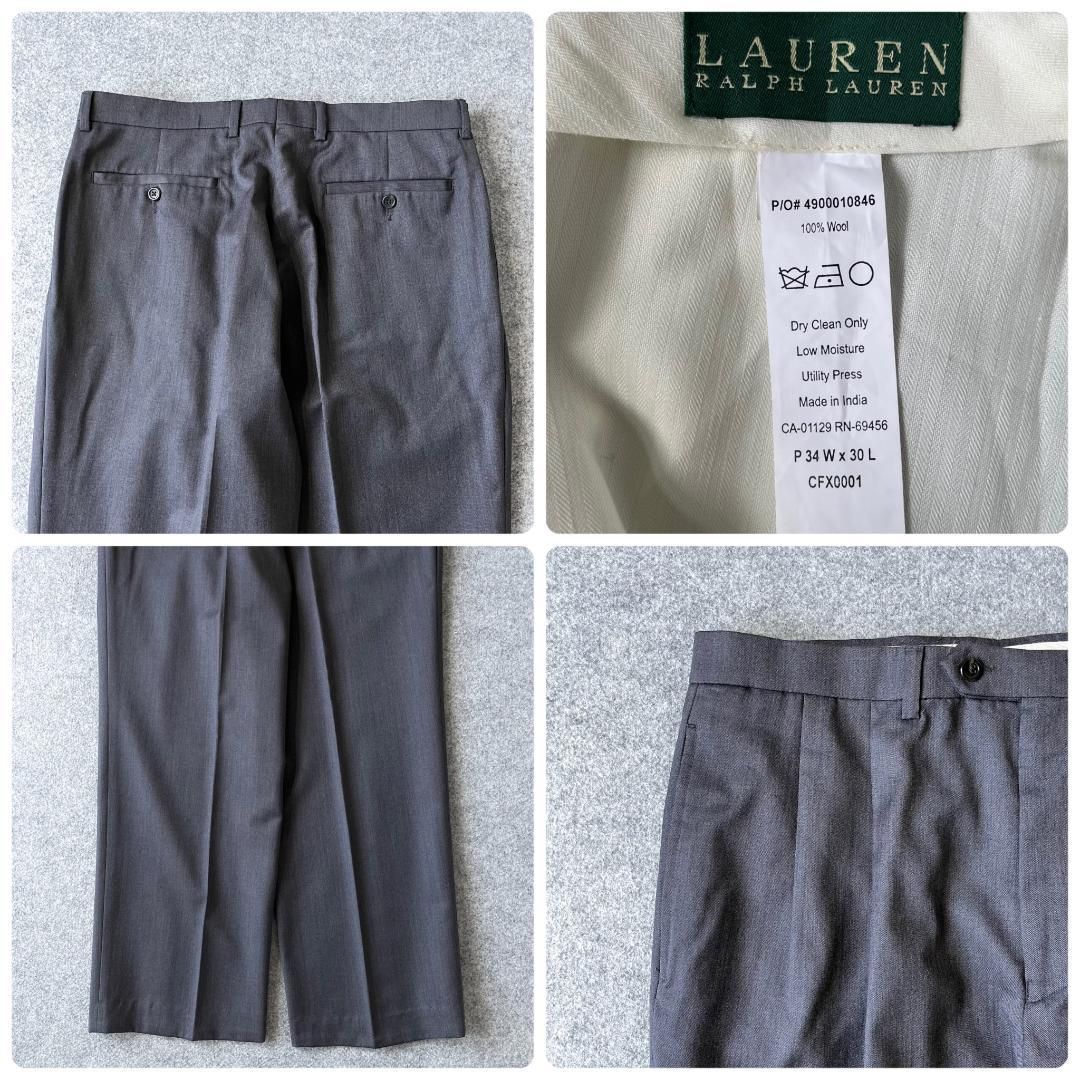希少 ビンテージ LAUREN ラルフローレン サマーウール 2タックスラックス 1a50e6e56a14a0d645fa7286631753