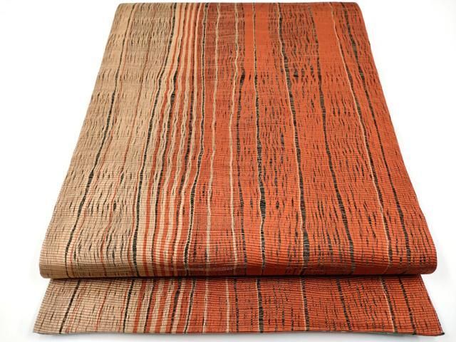 平和屋着物□極上 本場筑前博多織 草木染 手織工房 染匠：小森久 両面