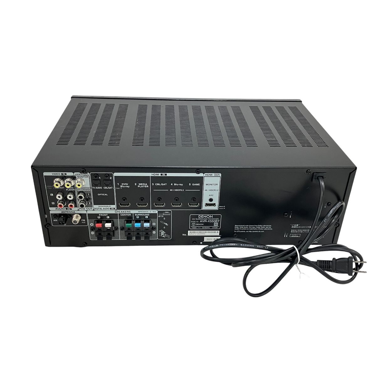 DENON AVR-X550BT AV サラウンド レシーバー アンプ 2021年製 デノン