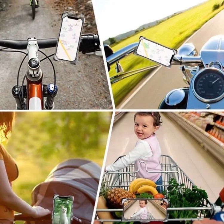 悪路の強烈な振動でも安定感抜群❣片手で瞬時に取付けOK♪❤バイクスマホホルダー