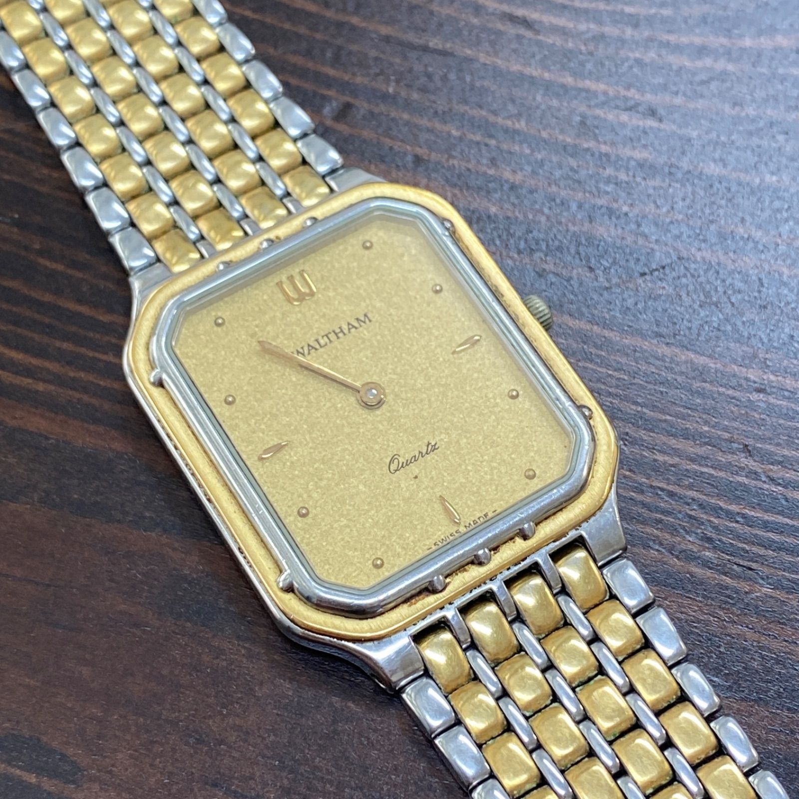 WALTHAM ウォルサム メンズ腕時計 クォーツ ゴールド×シルバー 稼働中 