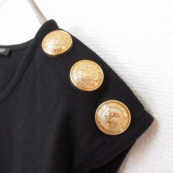 バルマン BALMAIN オフスリーブ ロゴ カットソー Tシャツ 金