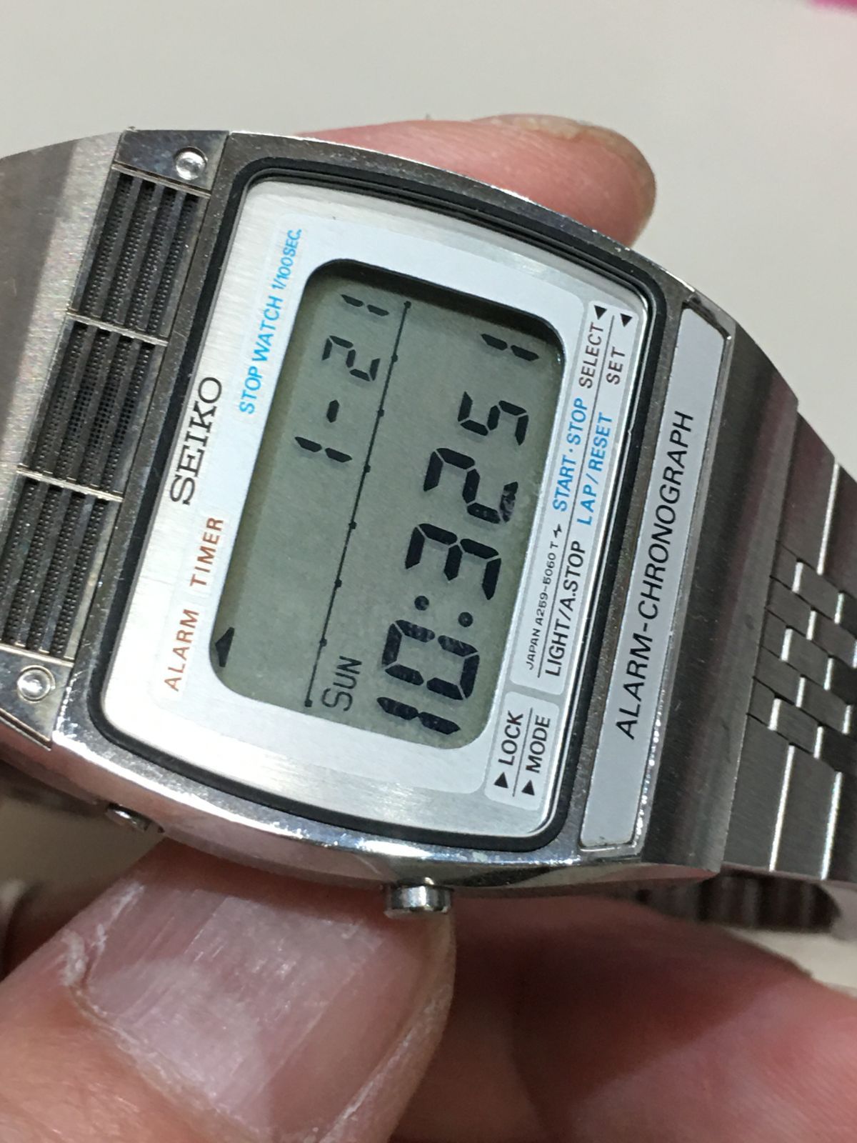 SEIKO セイコー 昭和レトロ アンティーク デジタル 腕時計 クロノ 