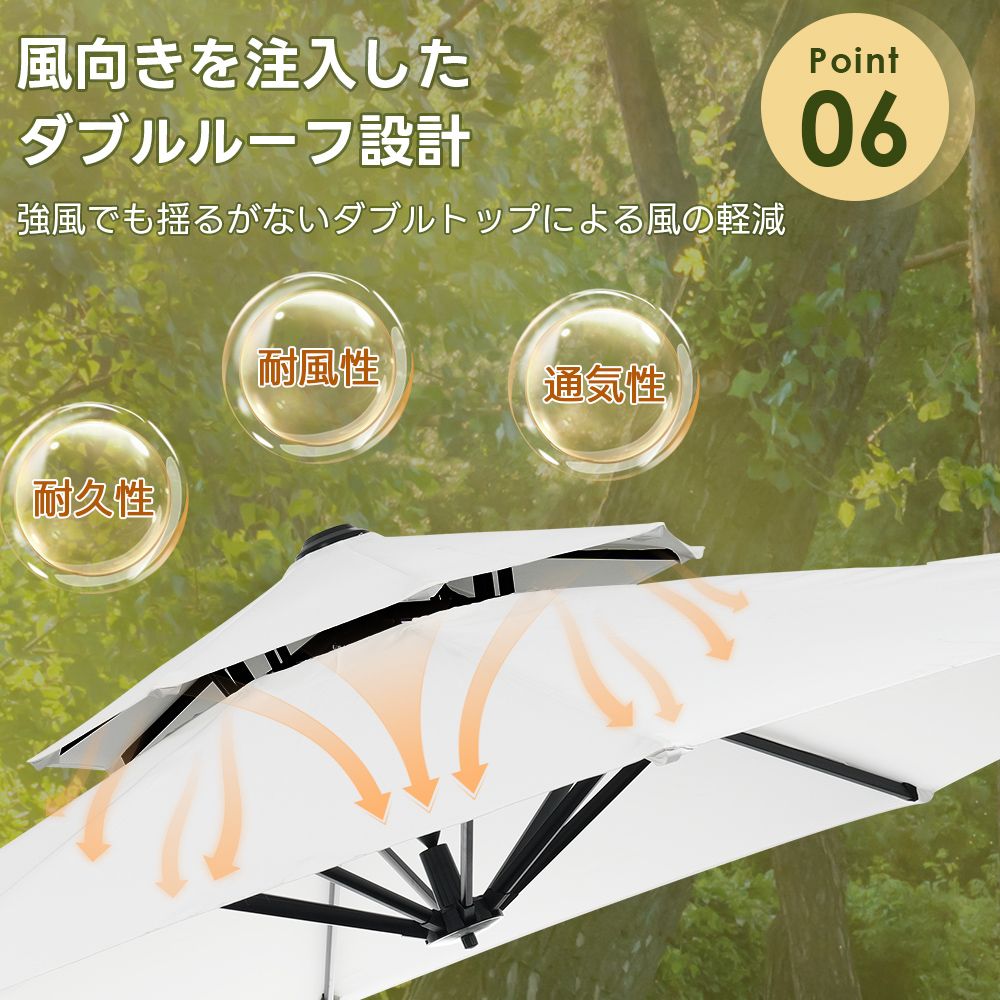 全新品 【ブラウン】パラソル単体 直径300cm 30+UPF紫外線対策 角度