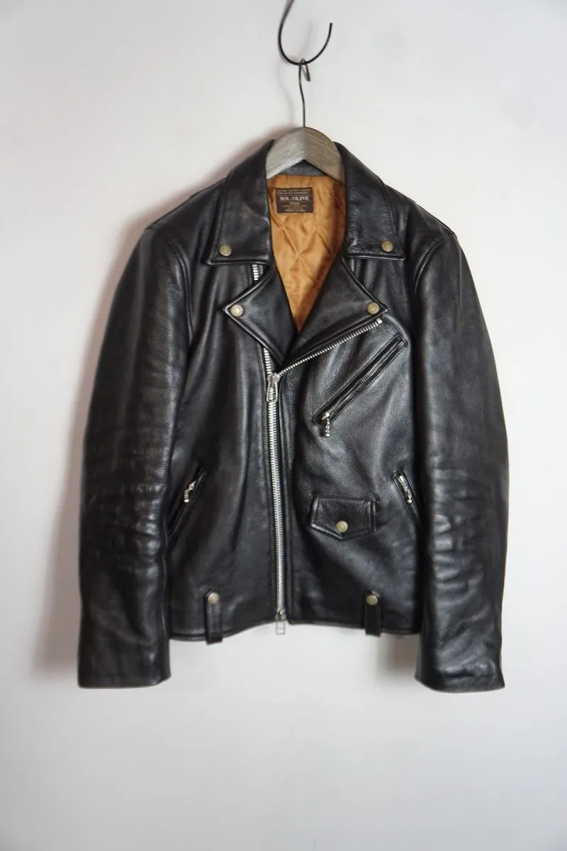 ミスターオリーブ MR.OLIVE レザージャケット MA-1 ブラック S
