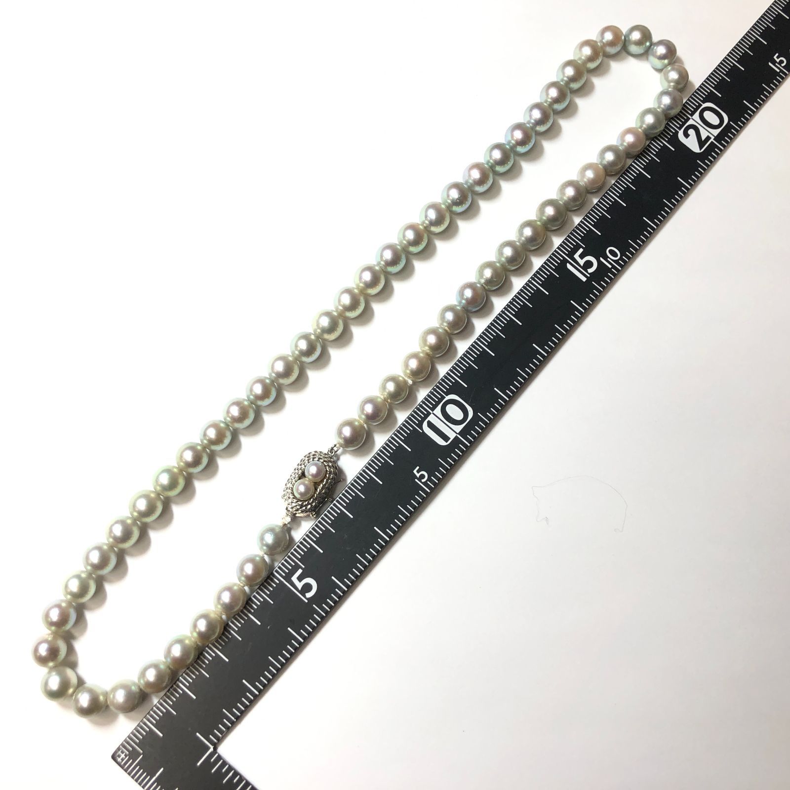 m001 Z3(30) 田崎 あこや真珠 ネックレス 7mm玉 シルバークラスプ 保証