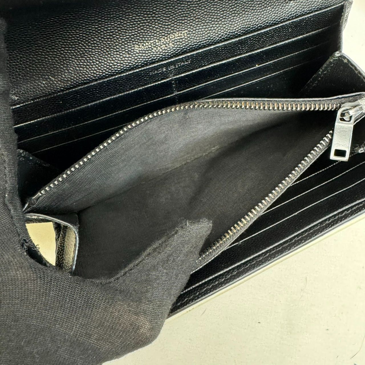 K【YSL】イブサンローラン パリカサンドラ 長財布 キルティング レザー 