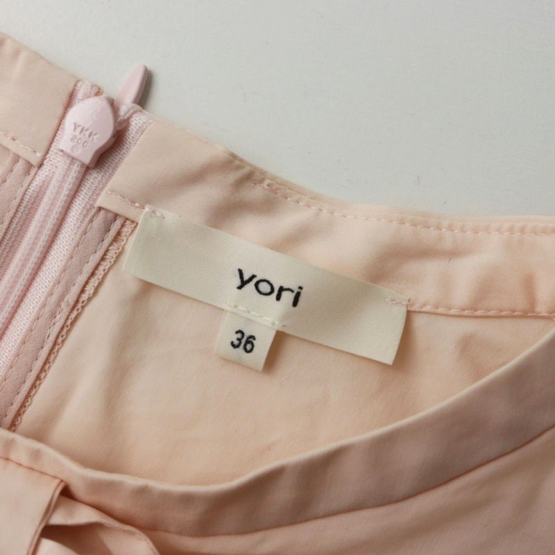 美品 2022SS ヨリ yori サイドギャザーブラウス 36/ピンク