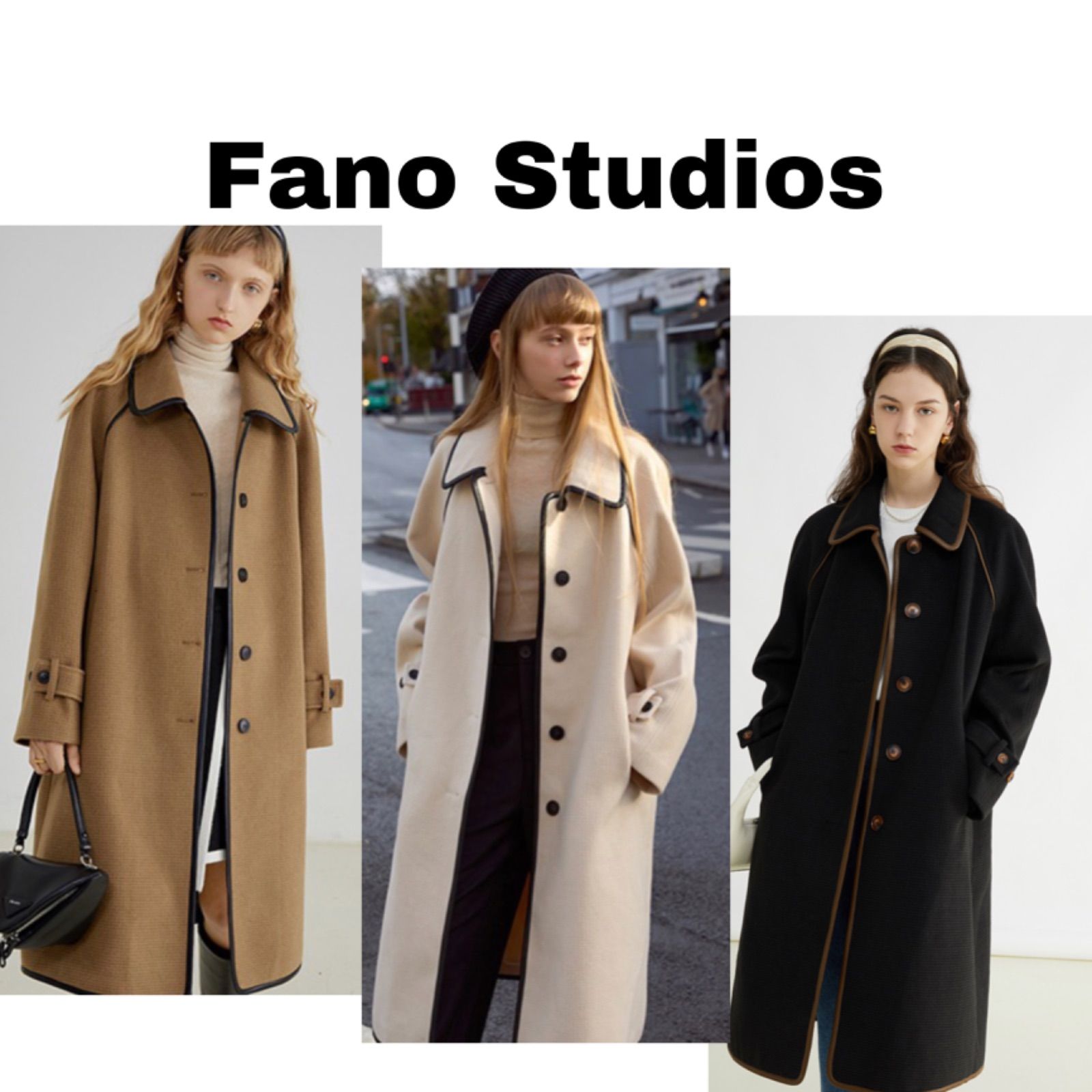 Fano Studios レザーパイピング ロングコート