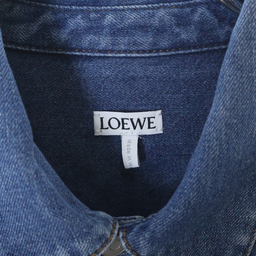 LOEWE (ロエベ) 22AW スラントオーバーシャツ 長袖ボタンダウンデニム  
