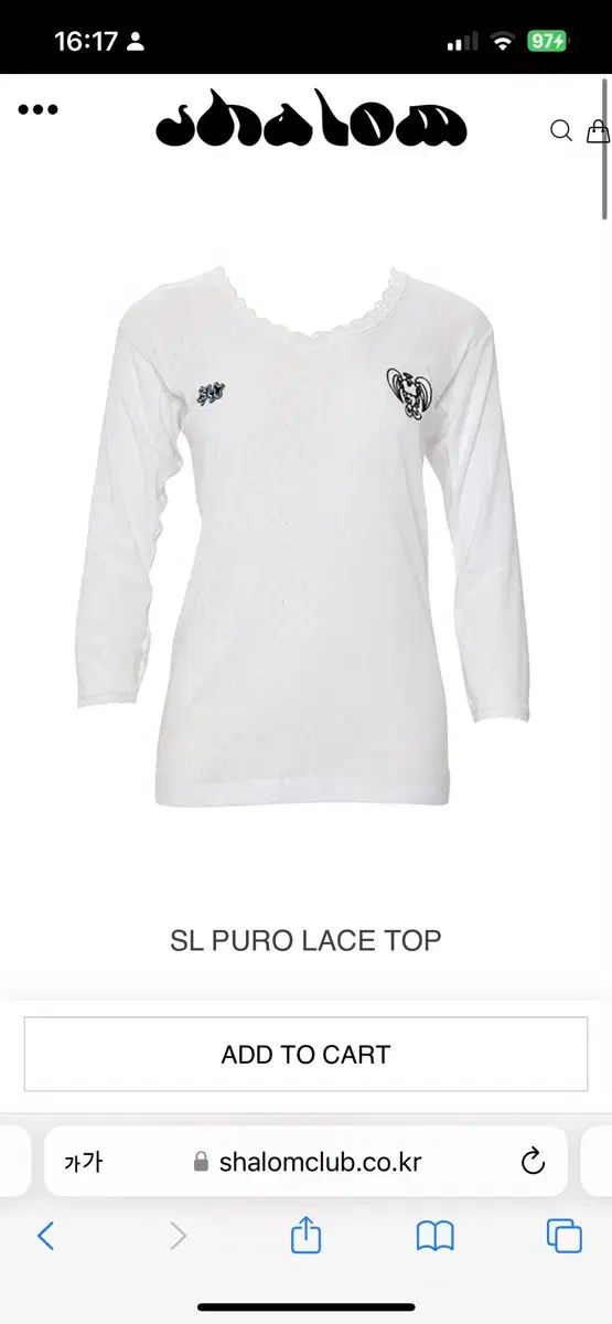 トップス shalomclub SL PURO LACE TOP shalom> SL PURO LACE TOP